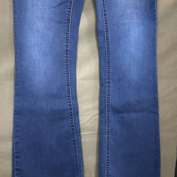 Jeaniologie Dark Blue Flare Bottom Jeans - Size 29 - Picture 4 of 6